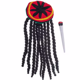 Rasta Perücke Dreadlocks mit Strickmütze Bob inkl. Riesen-Joint Onesize Kostüm-Zubehör Bob Marley Perücke Fasching Karneval Mottoparty Rasta Perücke Dreadlocks mit Strickmütze Bob inkl. Riesen-Joint Onesize Kostüm-Zubehör Bob Marley Perücke Fasching Karneval Mottoparty
