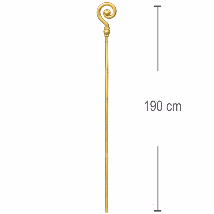 Bischofsstab gold Nikolausstab 1,90m zum Zusammenstecken Kostüm-Zubehör Weihnachtsmann Accessoire Bischofsstab gold Nikolausstab 1,90m zum Zusammenstecken Kostüm-Zubehör Weihnachtsmann Accessoire