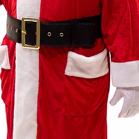 Weihnachtsmann Kostüm inkl. Zubehör Gr. 52-58 7-tlg.-Set Plüsch-Weihnachtsmann-Mantel mit Bart Gürtel Handschuhe Gamaschen und Brille