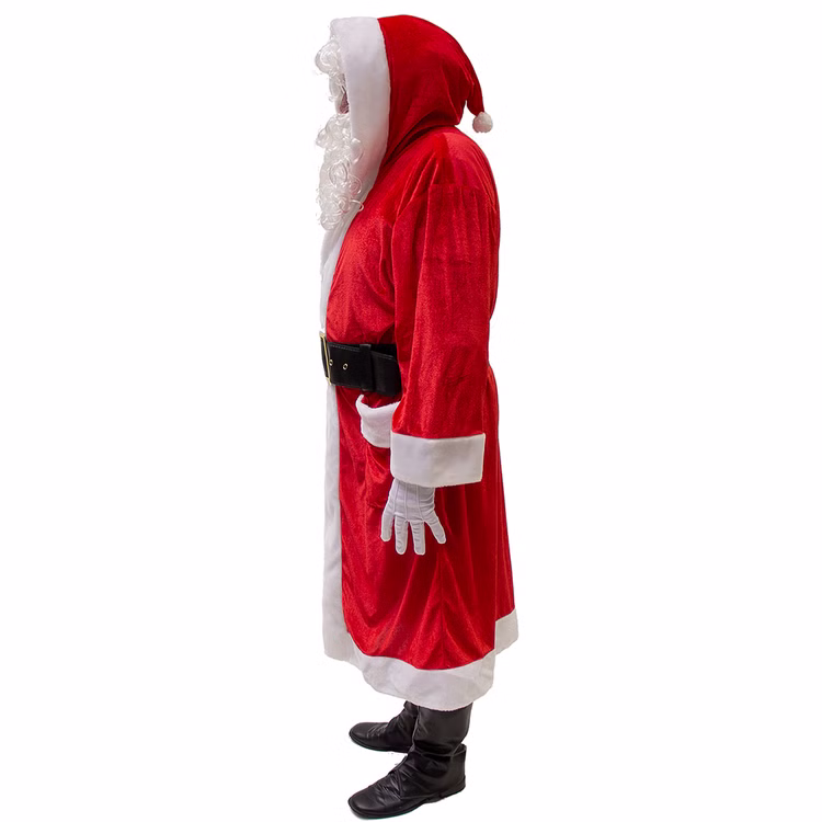 Weihnachtsmann Kostüm inkl. Zubehör Gr. 52-58 7-tlg.-Set Plüsch-Weihnachtsmann-Mantel mit Bart Gürtel Handschuhe Gamaschen und Brille Weihnachtsmann Kostüm inkl. Zubehör Gr. 52-58 7-tlg.-Set Plüsch-Weihnachtsmann-Mantel mit Bart Gürtel Handschuhe Gamaschen und Brille