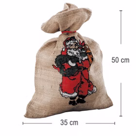 Weihnachtsmannsack aus Jute 35 x 50 cm bedruckt mit Weihnachtsmann-Motiv Geschenkesack Nikolaussack Zubehör SALE Weihnachten Heiligabend Bescherung Weihnachtsmannsack aus Jute 35 x 50 cm bedruckt mit Weihnachtsmann-Motiv Geschenkesack Nikolaussack Zubehör SALE Weihnachten Heiligabend Bescherung