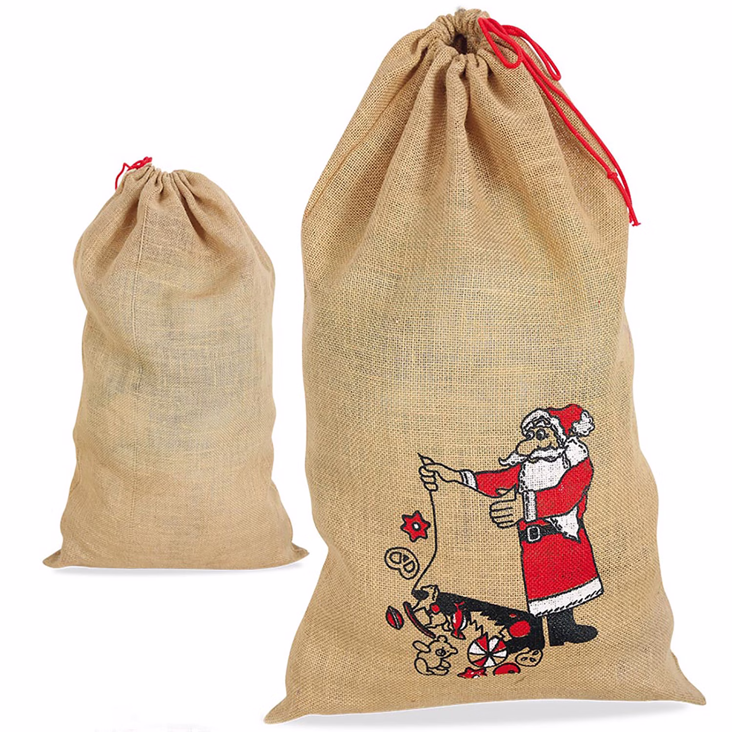 Großer Weihnachtsmannsack Jutesack 50 x 70 cm bedruckt Geschenkesack Nikolaussack Zubehör Weihnachten Heiligabend Bescherung Großer Weihnachtsmannsack Jutesack 50 x 70 cm bedruckt Geschenkesack Nikolaussack Zubehör Weihnachten Heiligabend Bescherung