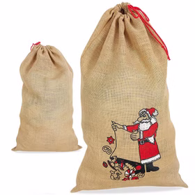 Großer Weihnachtsmannsack Jutesack 50 x 70 cm bedruckt Geschenkesack Nikolaussack Zubehör Weihnachten Heiligabend Bescherung Großer Weihnachtsmannsack Jutesack 50 x 70 cm bedruckt Geschenkesack Nikolaussack Zubehör Weihnachten Heiligabend Bescherung