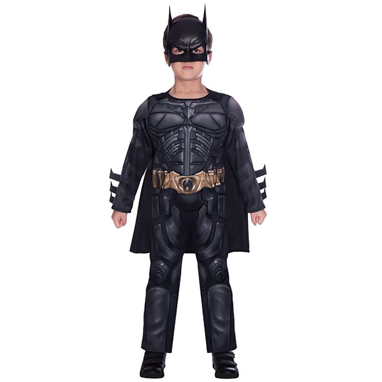 Batman Deluxe Kostüm The Dark Night Rises für Kinder Batman Deluxe Kostüm The Dark Night Rises für Kinder 6-12 Jahre schwarz Filmheld Superheld Fasching Karneval Mottoparty Kindergeburtstag