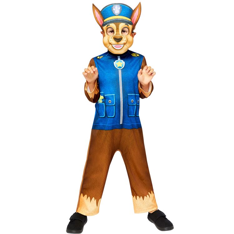 Paw Patrol Kostüm Chase für Kinder 3-6 Jahre Hund Fasching Karneval Mottoparty Kindergeburtstag Filmheld Superheld Hundekostüm Tierkostüm