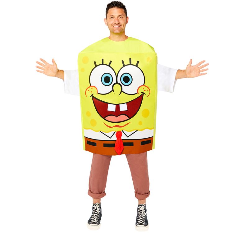 Spongebob Schwammkopf Kostüm für Erwachsene Spongebob Schwammkopf  Kostüm für Erwachsene Onesize gelb Fasching Karneval Mottoparty JGA Paarkostüm Gruppenkostüm Lizenzkostüm Meerestier