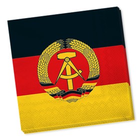 DDR Party-Set Deko für 8 Personen 49-tlg. Pappgeschirr Mottoparty Nostalgie schwarz rot gold Ostalgie Andere Länder