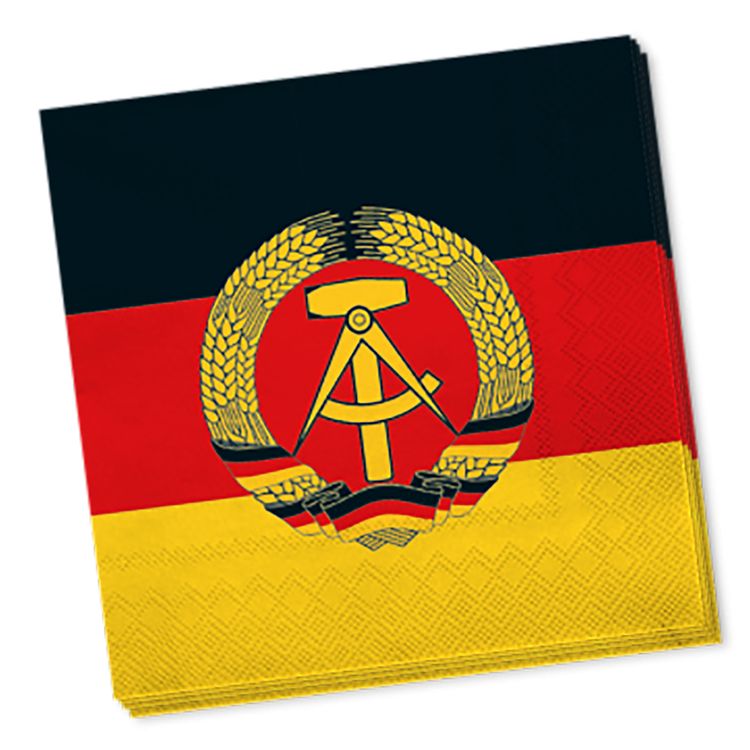 DDR Party-Set Tisch-Deko für 8 Personen 49-tlg. Party-Deko DDR Party-Set Deko für 8 Personen 49-tlg. Pappgeschirr Mottoparty Nostalgie schwarz rot gold Ostalgie Andere Länder