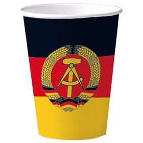 XXL DDR Party-Set Deko für 8 Personen 57-tlg. Pappgeschirr Mottoparty Nostalgie schwarz rot gold Ostalgie Andere Länder