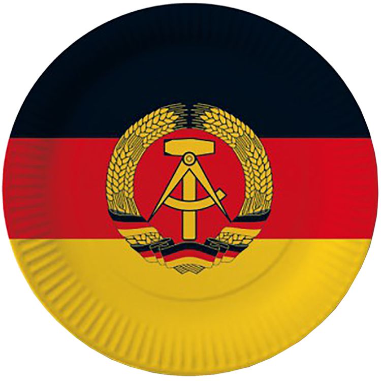 XXL DDR Party-Set Deko für 8 Personen 57-tlg. Tisch-Deko XXL DDR Party-Set Deko für 8 Personen 57-tlg. Pappgeschirr Mottoparty Nostalgie schwarz rot gold Ostalgie Andere Länder