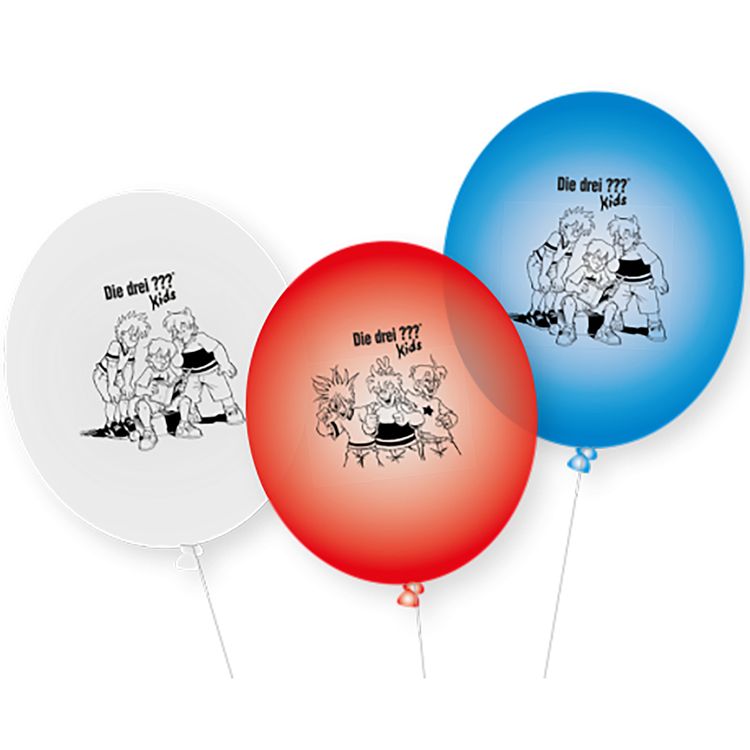 Die drei ??? Kids Party-Set Kindergeburtstag 8 Kinder 53-tlg. Pappgeschirr Mottoparty Tischdeko Luftballons Deko Die drei Fragezeichen Zubehör