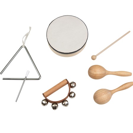Musikinstrumente für Kinder 4 Stück aus Holz Rhythmus-Set