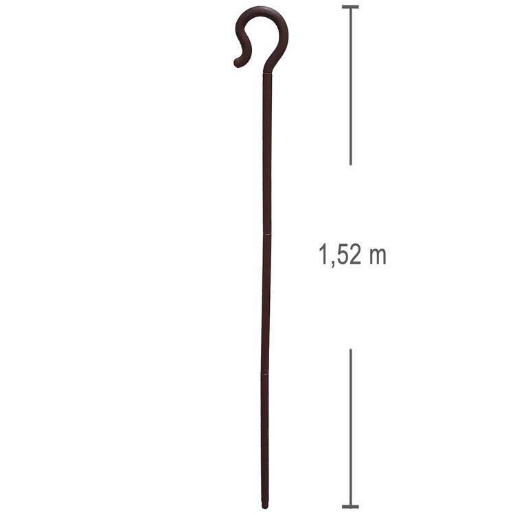 Hirtenstab braun 152 cm Kostüm-Zubehör Weihnachten zum Zusammenstecken Krippenspiel Schäfer Nachtwächter Fasching Karneval Mottoparty