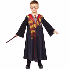 Harry Potter Deluxe Kostüm für Kinder 4-12 Jahre mit Brille & Zauberstab Gryffindor Hogwarts Zauberlehrling Zauberschüler Fasching Karneval Mottoparty Halloween Harry Potter Deluxe Kostüm für Kinder 4-12 Jahre mit Brille & Zauberstab Gryffindor Hogwarts Zauberlehrling Zauberschüler Fasching Karneval Mottoparty Halloween