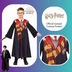 Harry Potter Deluxe Kostüm für Kinder 4-12 Jahre mit Brille & Zauberstab Gryffindor Hogwarts Zauberlehrling Zauberschüler Fasching Karneval Mottoparty Halloween Harry Potter Deluxe Kostüm für Kinder 4-12 Jahre mit Brille & Zauberstab Gryffindor Hogwarts Zauberlehrling Zauberschüler Fasching Karneval Mottoparty Halloween