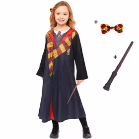 Hermione Granger Deluxe Kostüm für Kinder 4-12 Jahre mit Zauberstab und Haargummi-Schleife Harry Potter Gryffindor Hogwarts Zauberlehrling Zauberschülerin Fasching Karneval Mottoparty Halloween Hermione Granger Deluxe Kostüm für Kinder 4-12 Jahre mit Zauberstab und Haargummi-Schleife Harry Potter Gryffindor Hogwarts Zauberlehrling Zauberschülerin Fasching Karneval Mottoparty Halloween