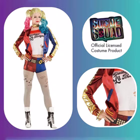 Harley Quinn Kostüm Suicide Squad für Damen Gr. S-L Fasching Karneval Mottoparty Paarkostüm  Filmheld Marvel DC