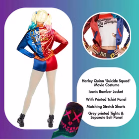 Harley Quinn Kostüm Suicide Squad für Damen Gr. S-L Fasching Karneval Mottoparty Paarkostüm  Filmheld Marvel DC