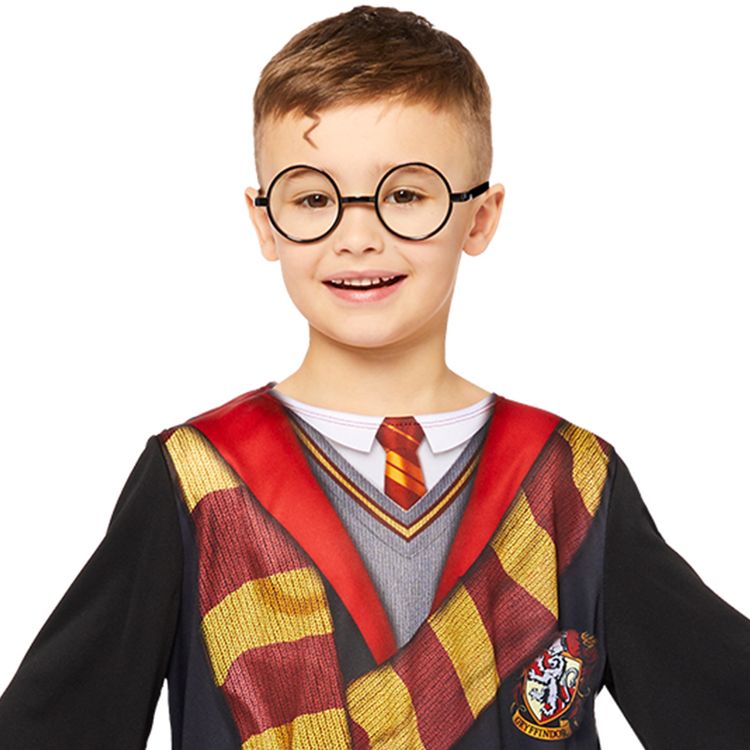 Harry Potter Brille schwarz mit runden Gläsern Kostüm-Zubehör Zauberlehrling Fasching Karneval Mottoparty Halloween Accessoire