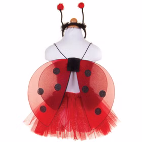 Marienkäfer Kostüm-Set Flügel Haarreif & Rock für Kinder 4-6 Jahre rot Ladybug Tier Fasching Karneval Mottoparty Sommer Kindergeburtstag Kinderfasching