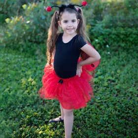 Marienkäfer Kostüm-Set Flügel Haarreif & Rock für Kinder 4-6 Jahre rot Ladybug Tier Fasching Karneval Mottoparty Sommer Kindergeburtstag Kinderfasching