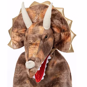 Detailansicht Triceratops Kostüm Dino Saurier Grandasaurus für Kinder Kopfbereich