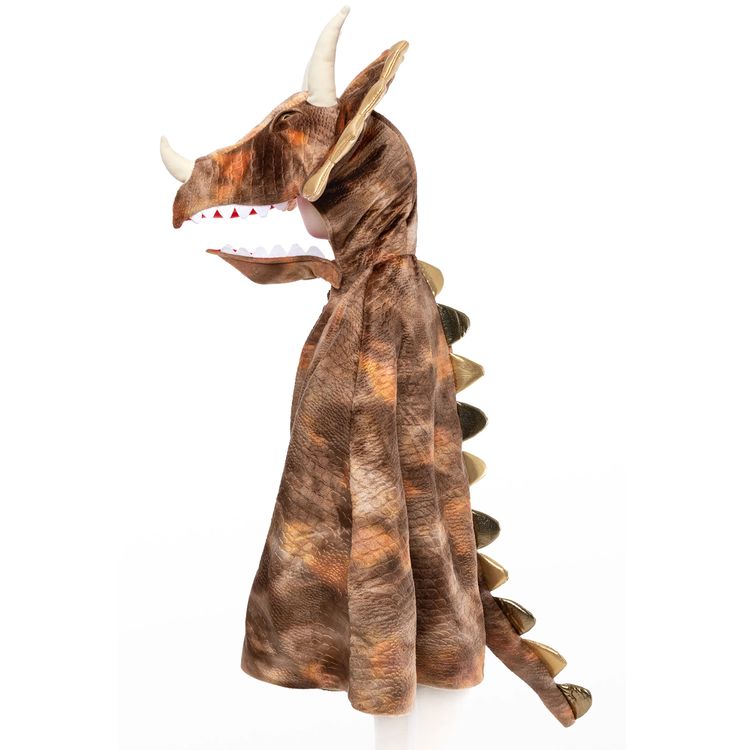 Triceratops Kostüm Dino Saurier Grandasaurus für Kinder 4-6 Jahre braun Tier Fasching Karneval Mottoparty Kindergeburtstag