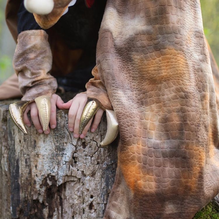 Triceratops Kostüm Dino Saurier Grandasaurus für Kinder 4-6 Jahre braun Tier Fasching Karneval Mottoparty Kindergeburtstag