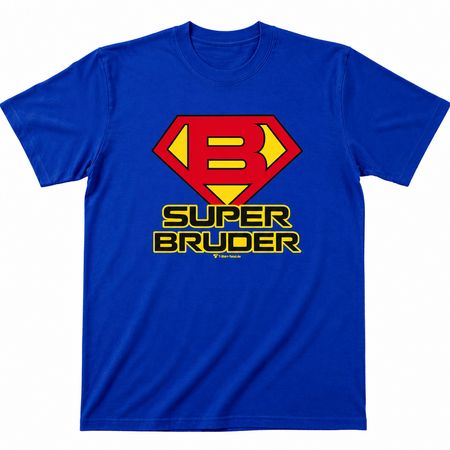 Super Bruder T-Shirt Blau Lustiges Geschenk für Herren Geburtstag