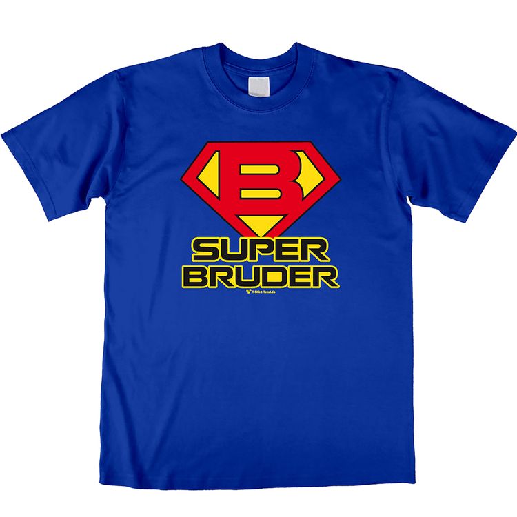 Herren T-Shirt Super Bruder mit Wunschname Gr. S-XL blau Geschenkidee Geburtstag Männertag Weihnachten Ostern Geschenk Herren-Bekleidung SALE