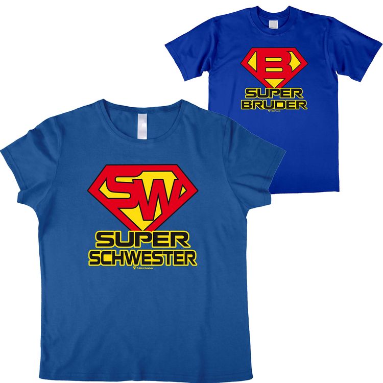 Super Schwester T-Shirt Geschenkidee Geburtstag für Damen Gr. S-L blau Frauentag Weihnachten Ostern Geschenk Bekleidung für Damen Geschwisterliebe SALE