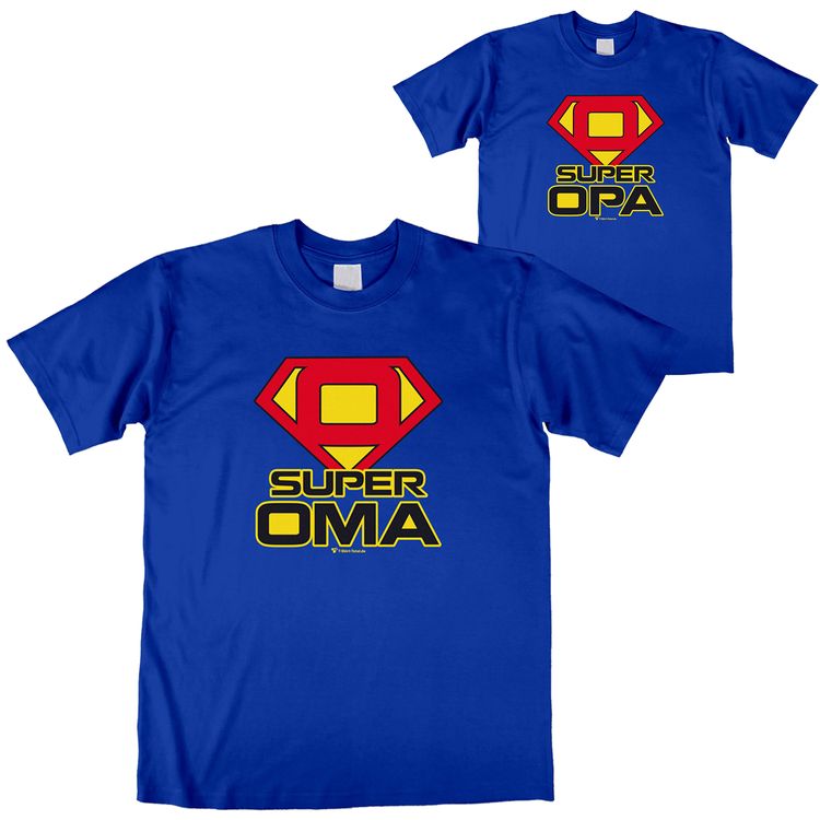 Super Oma T-Shirt blau Geschenkidee Geburtstag für Damen Super Oma T-Shirt blau Geschenkidee Geburtstag für Damen Gr. M-XL blau Geschenkidee Geburtstag Frauentag Weihnachten Ostern Geschenk Damen-Bekleidung