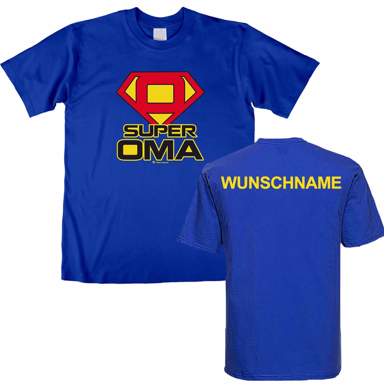Damen T-Shirt Super Oma mit Wunschname Gr. M-XL blau Geschenkidee Geburtstag Frauentag Weihnachten Ostern Geschenk Damen-Bekleidung Damen T-Shirt Super Oma mit Wunschname Gr. M-XL blau Geschenkidee Geburtstag Frauentag Weihnachten Ostern Geschenk Damen-Bekleidung