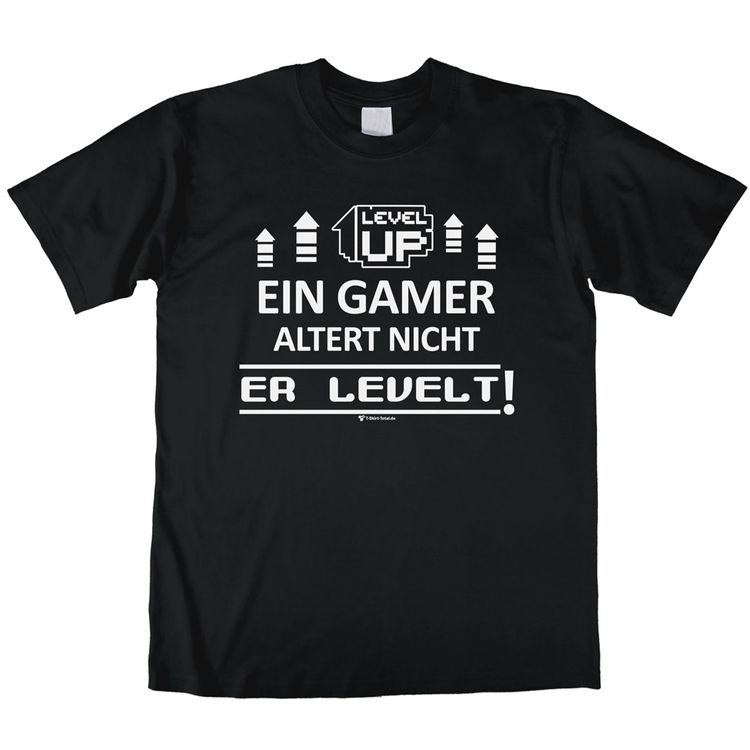 T-Shirt Geburtstag Gamer Level Up mit Wunschname für Herren T-Shirt Geburtstag Gamer Level Up mit Wunschname für Herren gr. M-L schwarz Geschenk Zocker Computer-Nerd Geschenkidee Herren-Bekleidung SALE