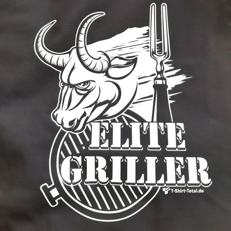 Grillschürze mit Spruch Elitegriller für Herren grau Onesize Geschenk Vatertag Männertag Geschenkidee Geburtstag Sommer-Grillschürze Kochschürze SALE