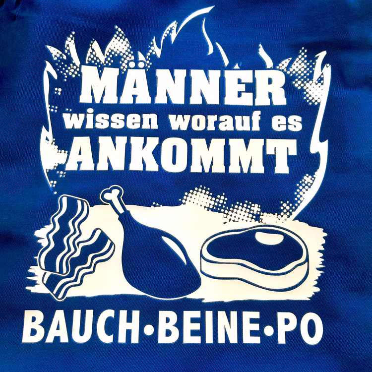Grillschürze mit Spruch Bauch Beine Po für Herren blau Onesize Geschenk Vatertag Männertag Geschenkidee Geburtstag Sommer-Grillschürze Kochschürze SALE Grillschürze mit Spruch Bauch Beine Po für Herren blau Onesize Geschenk Vatertag Männertag Geschenkidee Geburtstag Sommer-Grillschürze Kochschürze SALE