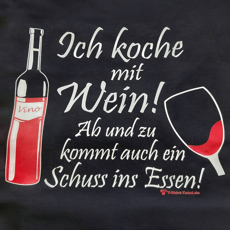 Grill- und Kochschürze dunkelblau mit Spruch Kochen mit Wein Geschenk Grill- und Kochschürze mit Spruch Kochen mit Wein Onesize dunkelblau Geschenk Vatertag Männertag Geschenkidee Geburtstag Sommer-Grillschürze Kochschürze SALE