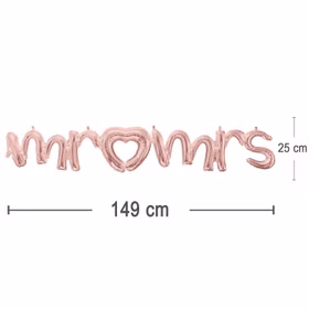 Mr & Mrs Folienballon Schriftzug Rose Gold 149 x 25 cm Herz Hochzeit SALE Party-Zubehör Party-Deko Hochzeitsfeier
