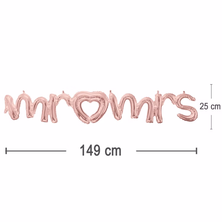 Mr & Mrs Folienballon Schriftzug Rose Gold 149 x 25 cm Herz Hochzeit SALE Party-Zubehör Party-Deko Hochzeitsfeier Mr & Mrs Folienballon Schriftzug Rose Gold 149 x 25 cm Herz Hochzeit SALE Party-Zubehör Party-Deko Hochzeitsfeier