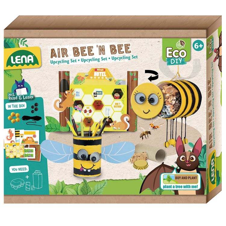 ECO Bastel-Set Bienenhotel Stiftebecher Air Bee‘n‘Bee für Kinder inklusive ausführlicher Anleitung & Storyboard Kreativ-Set Rettet die Bienen Insekten DIY Basteln mit Kindern