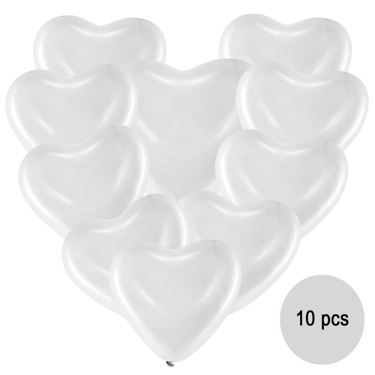 Herz Luftballons weiß Ø 40,6 cm 10 Stück Ballon Hochzeit Verlobung  Valentinstag