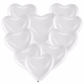 Herz Luftballons weiß Ø 40,6 cm 10 Stück Ballon Hochzeit Verlobung Valentinstag Muttertag Liebeserklärung Wedding Hochzeits-Deko Ballons zur Trauung fliegen lassen Ballonflugkarten zur Hochzeit