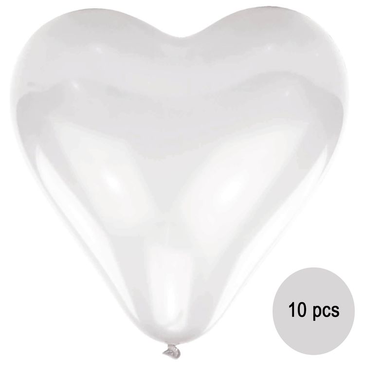 Herz Luftballons weiß Ø 40,6 cm 10 Stück Ballon Hochzeit Verlobung Valentinstag Muttertag Liebeserklärung Wedding Hochzeits-Deko Ballons zur Trauung fliegen lassen Ballonflugkarten zur Hochzeit