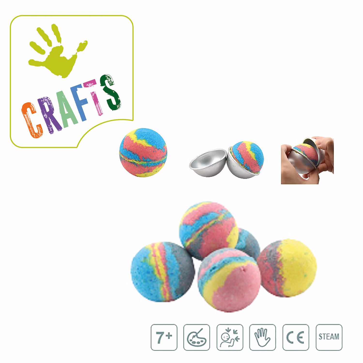 Kreativ-Set Badebomben DIY Bastel-Set Badekugeln für Kinder Basteln Badekugeln selbst kreieren Geschenkidee Kinder Baden Badewanne DIY Basteln