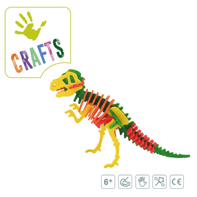 T-Rex Skelett für Kinder zum anmalen und zusammen bauen aus Holz Bastel-Set DIY Dinosaurier Knochen Skelett Geschenkidee Jungen Kinder Kreativ Dino Fossil zum Basteln