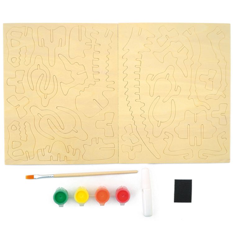 T-Rex Skelett für Kinder zum anmalen und zusammen bauen aus Holz Bastel-Set DIY Dinosaurier Knochen Skelett Geschenkidee Jungen Kinder Kreativ Dino Fossil zum Basteln