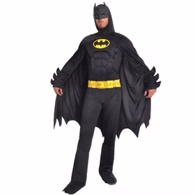 Batman Kostüm für Herren Gr. L-XL schwarz Fledermaus Fasching Karneval Mottoparty Lizenz-Kostüm Paar- und Gruppenkostüm