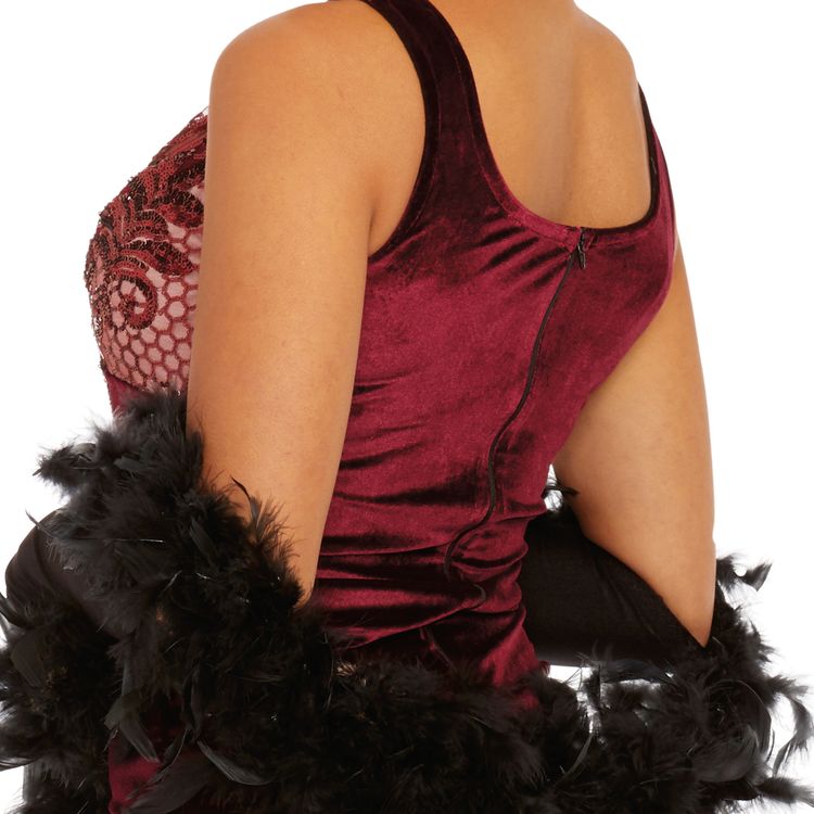 Charleston Kostüm Deluxe Mrs. Gatsby 20er Jahre Kleid rot mit Haarband für Damen Charleston Kostüm Deluxe Mrs. Gatsby für Damen Gr. S-XL Kleid rot mit Haarband 20er Jahre Babylon Berlin Fasching Karneval Mottoparty Paarkostüm
