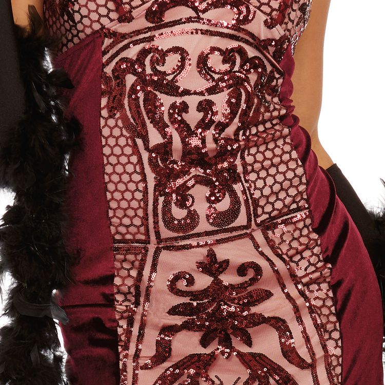 Charleston Kostüm Deluxe Mrs. Gatsby 20er Jahre Kleid rot mit Haarband für Damen Charleston Kostüm Deluxe Mrs. Gatsby für Damen Gr. S-XL Kleid rot mit Haarband 20er Jahre Babylon Berlin Fasching Karneval Mottoparty Paarkostüm