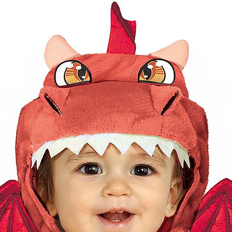 Roter Drache Kostüm Feuerdrache Ryu für Kinder Roter Drache Kostüm Feuerdrache Ryu für Kinder 12-24 Monate Tier Overall mit Kapuze Tierkostüm Märchen Fasching Karneval Mottoparty Kinderfasching